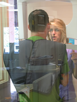 Karen speaking with a patient